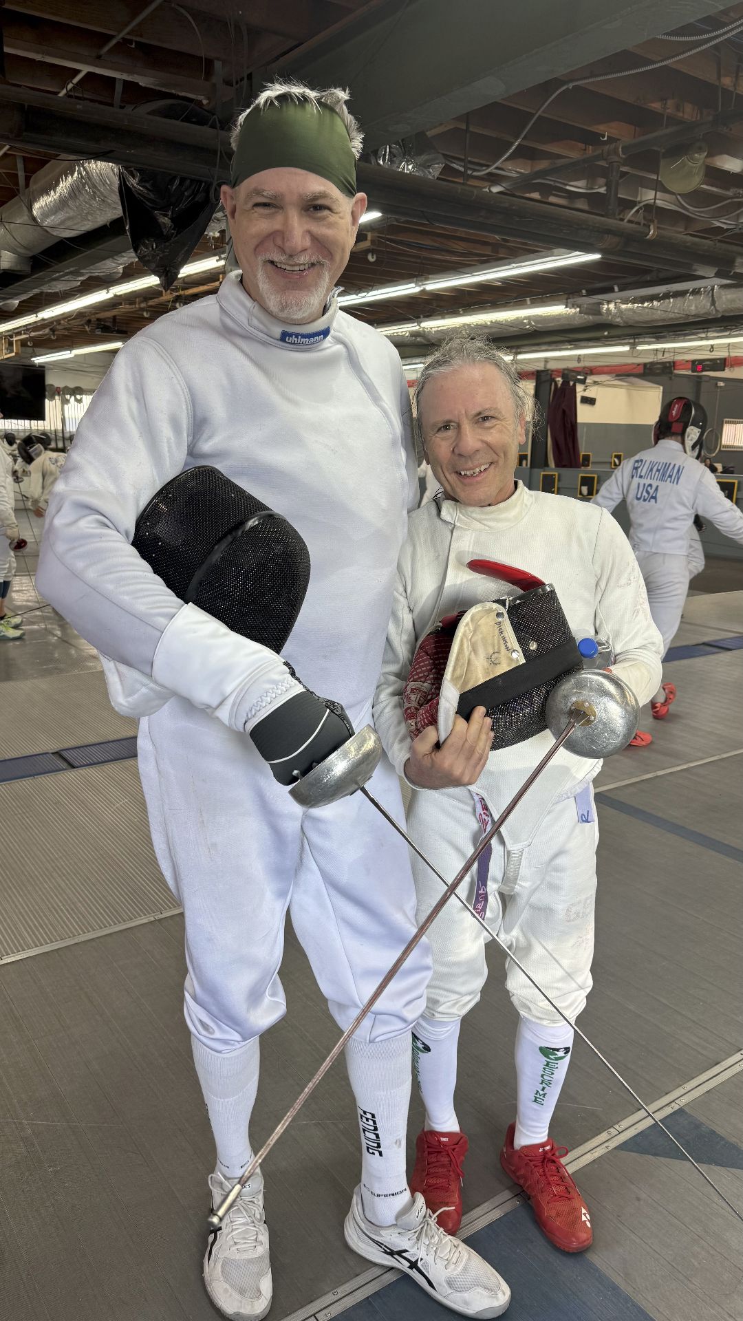 Producer David Baxter after a sparring session with Iron Maiden's Bruce Dickinson, who will play the nemesis in our film.