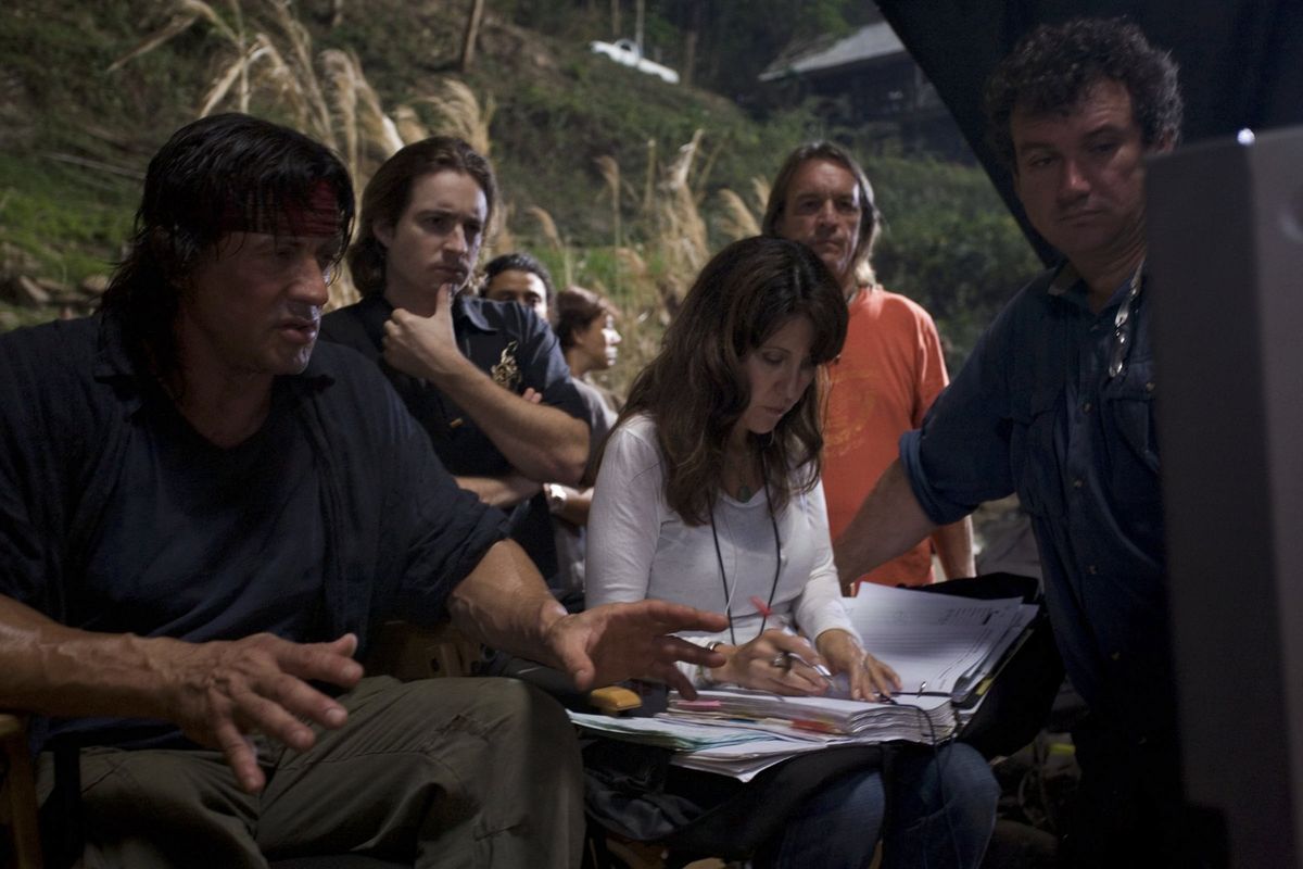 Producer Christopher Petzel on set with Sylvester Stallone in Thailand, seeing a master of action at work