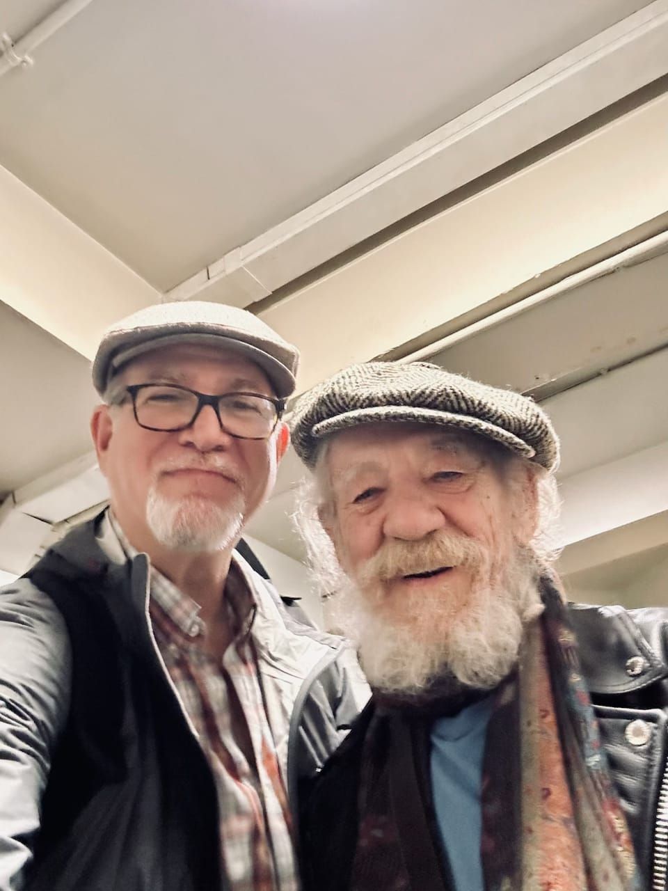 Producer David Baxter at the play "Player Kings" in London with Ian McKellan.