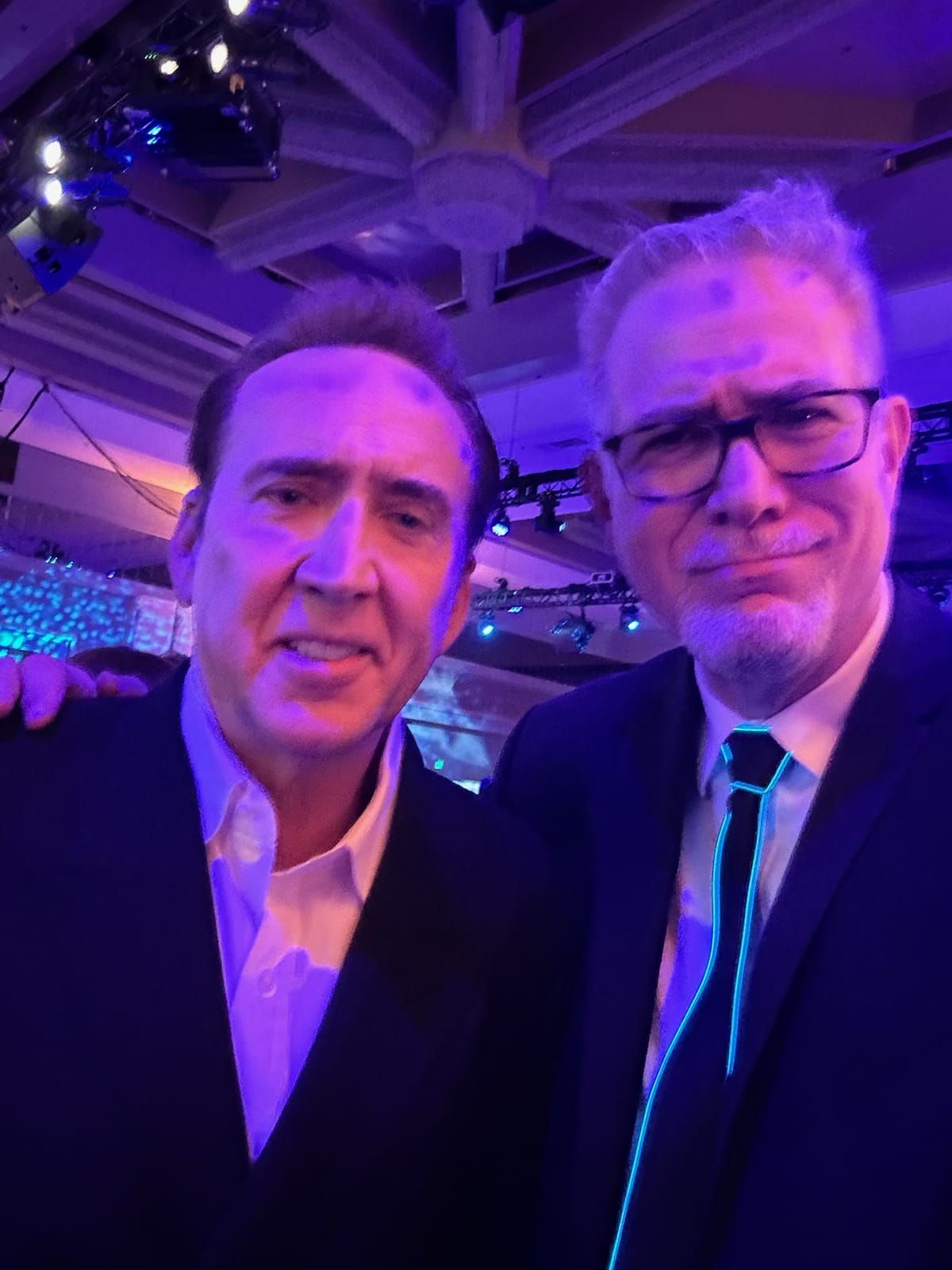 Producer David Baxter and Nic Cage at the Saturn Awards.